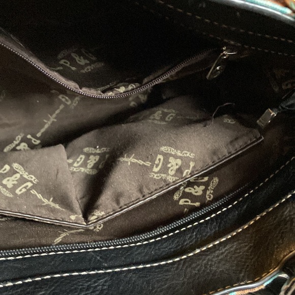 P & G Western Studded Black and teal Camo purse - Picture 11 of 11